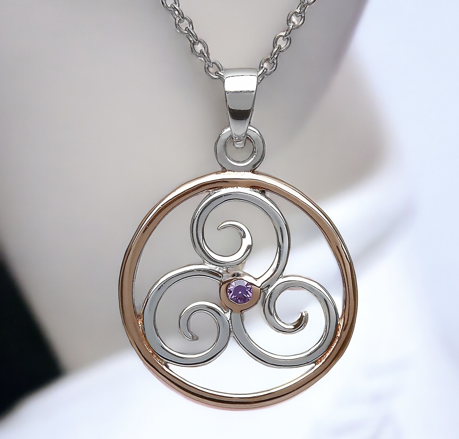 Rose Gold Circled Triskele