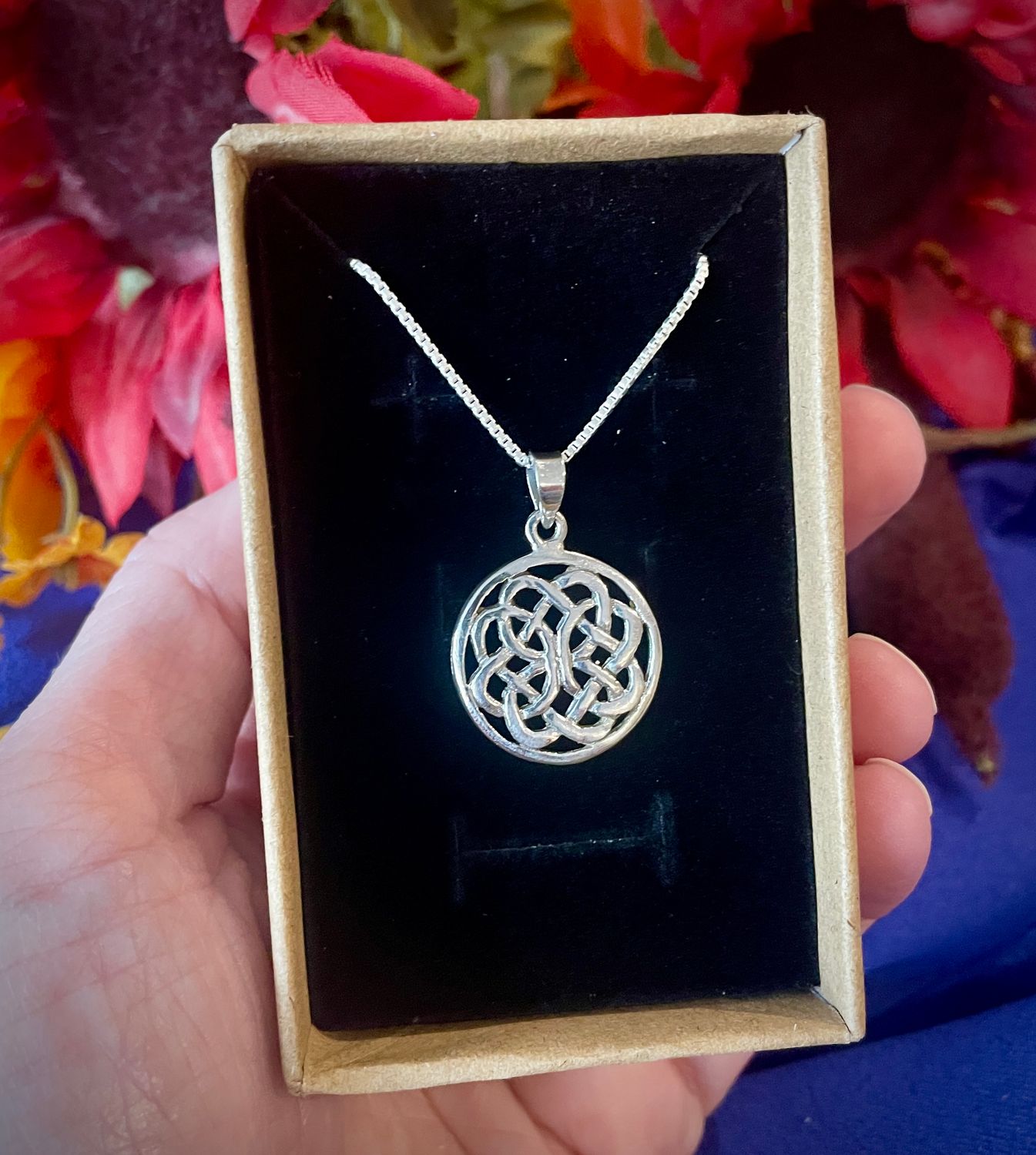Sterling Silver Celtic Knot Pendant in Jewelry Box