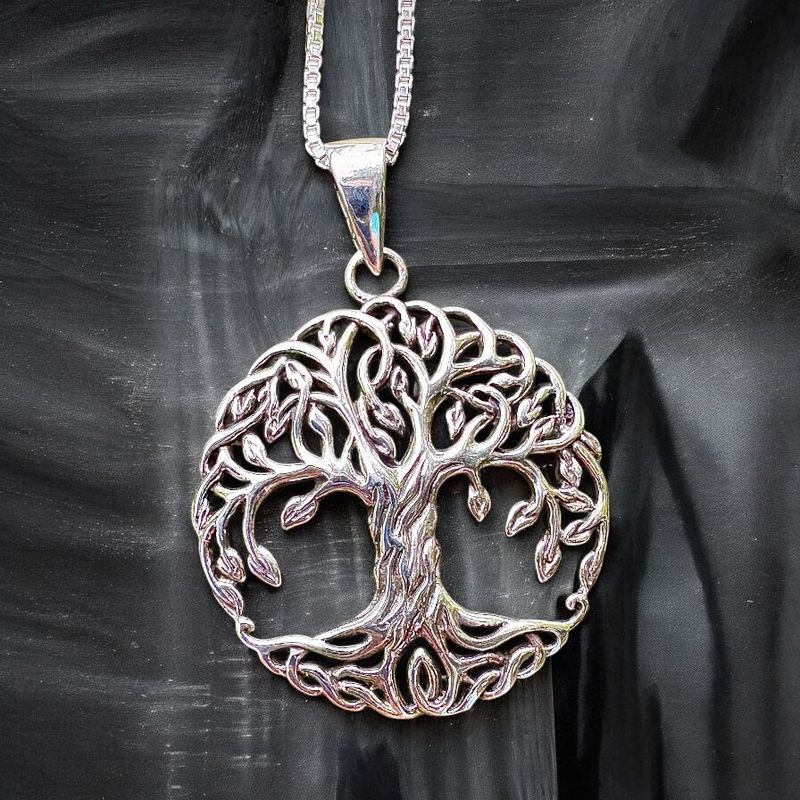 Sterling Silver Celtic Tree of Life pendant necklace. 