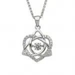 Heart Dancing Stone Cubic Zirconia Trinity knot Celtic Elegance